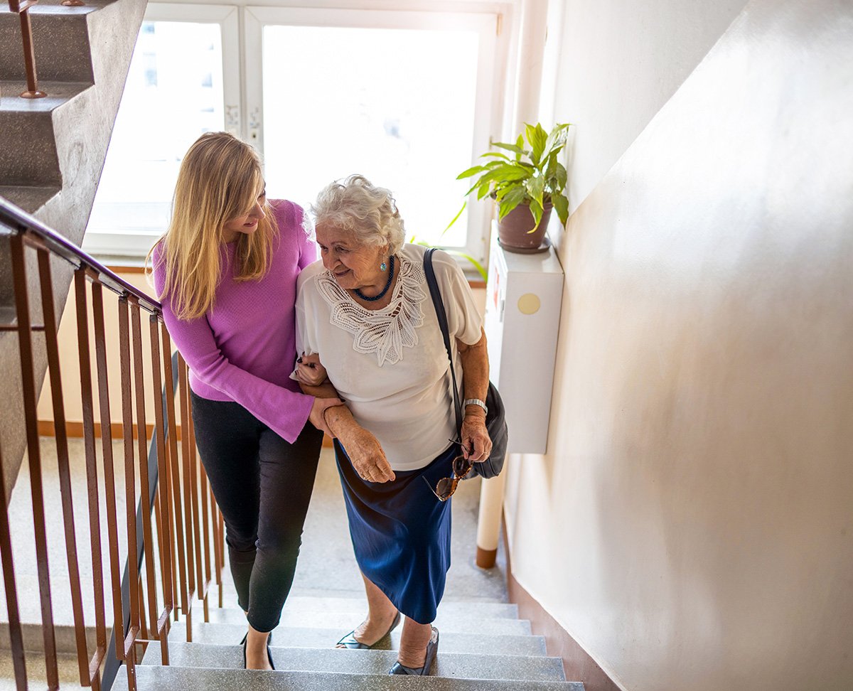 Elderly Lady & Care Worker